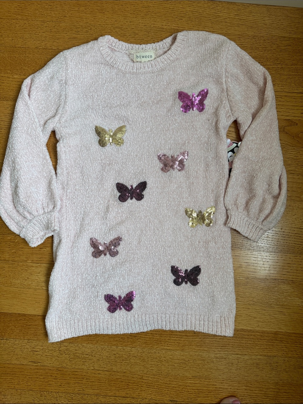 btween Pastel Pink Plush Knit Top